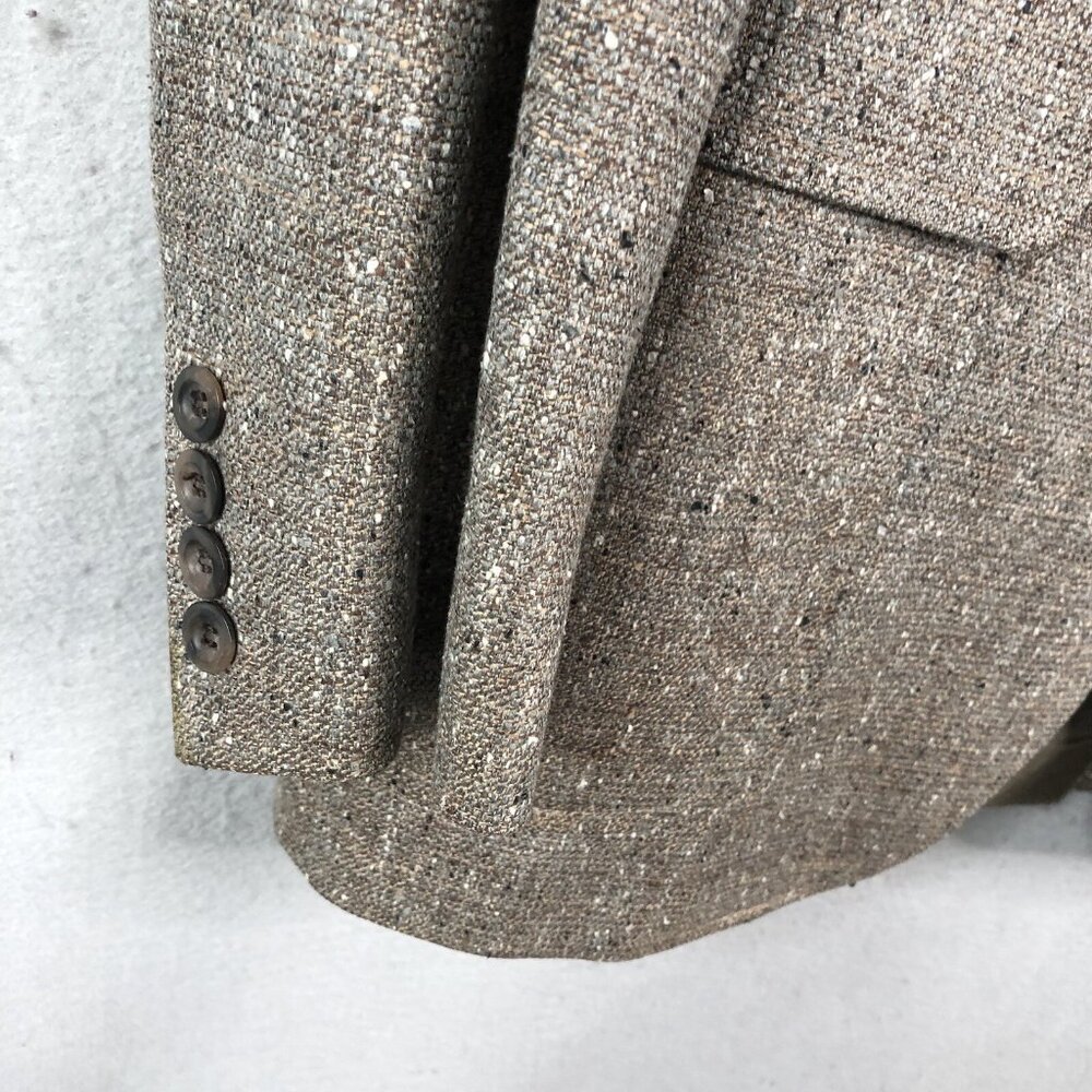 Vintage Christian Brooks Blazer Mens 42 Grey 100% Silk Sport Coat Jacket Career - Picture 11 of 16